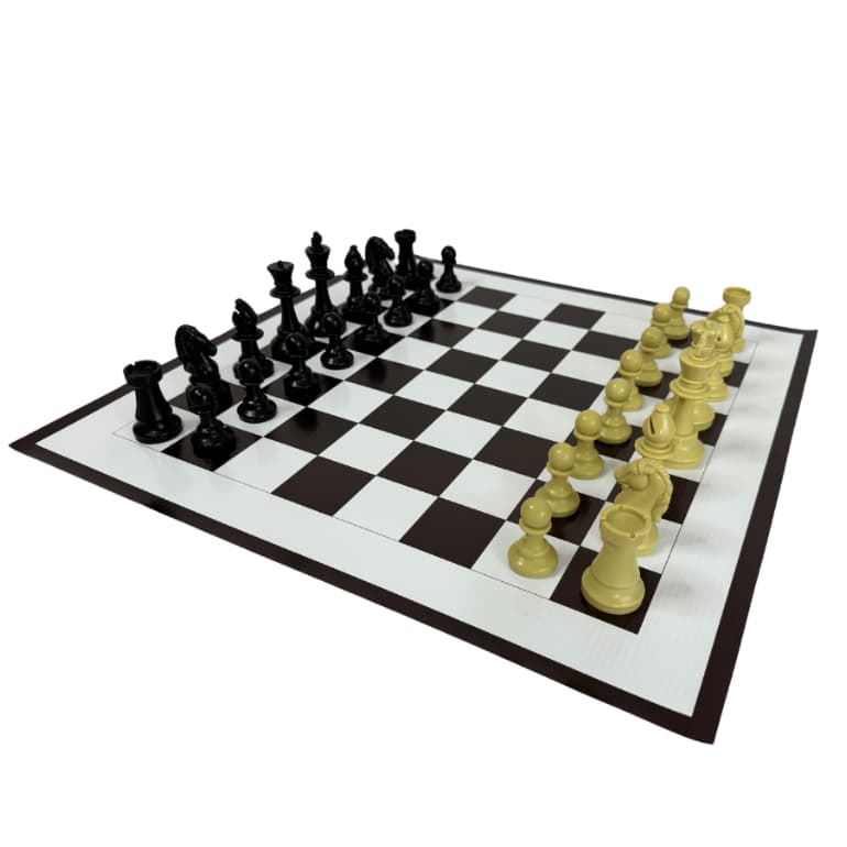 Kit 32 Peças grande de xadrez oficial com Tabuleiro Lona 45x45 cm Dobrável