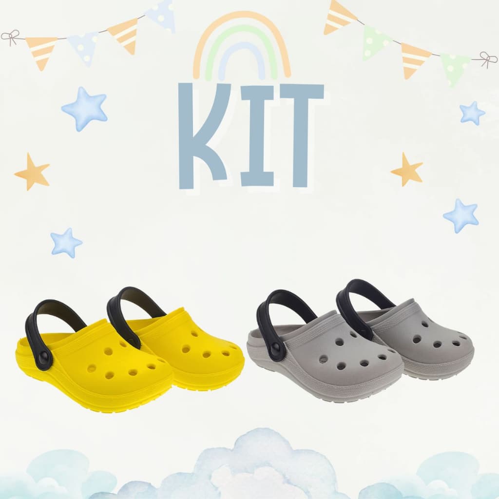 Kit 2 Pares Sandália Infantil Meninos Básico Neutro Leve Confortável Casual Antiderrapante Anatômico