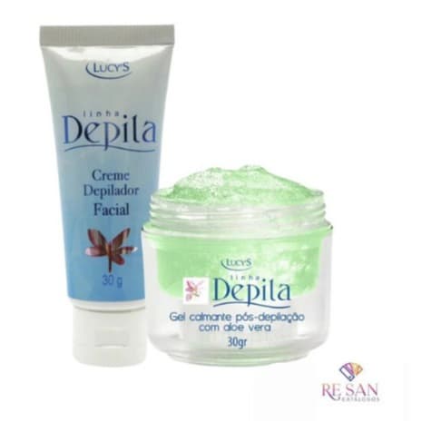 Kit Depila Creme Depilador Facial + Gel Calmante Pós Depilatório com Aloe Vera - Lucy's