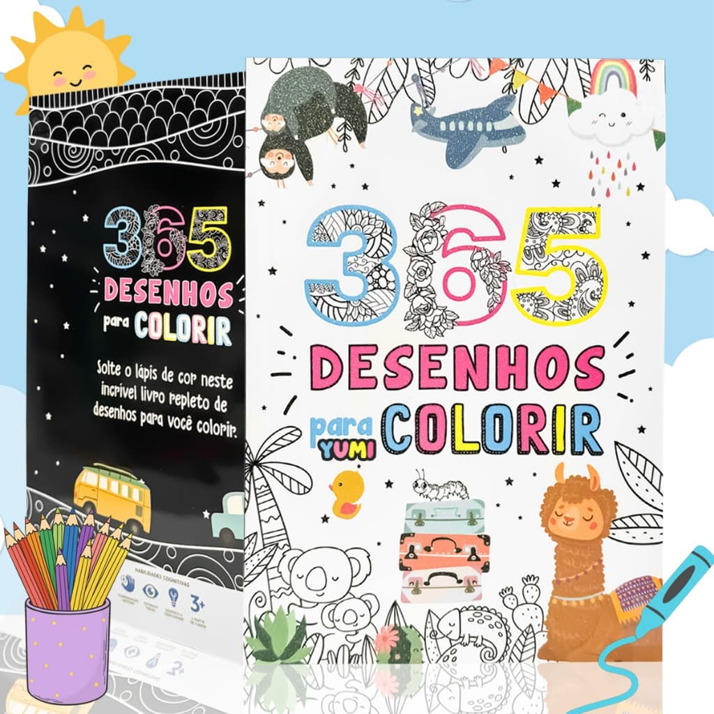 Livro De Pintar : 365 Desenhos Para Colorir | Desenhos Fofinhos E Detalhados Passa Tempo Antiestresse - Para Adultos E C