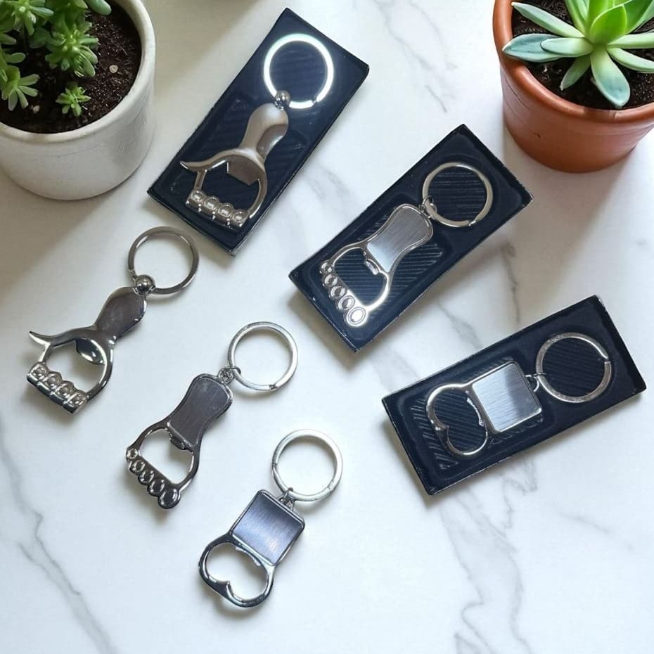 Conjunto De 1/2/3 Pçs Chaveiro Metal Abridor Com Caixinha