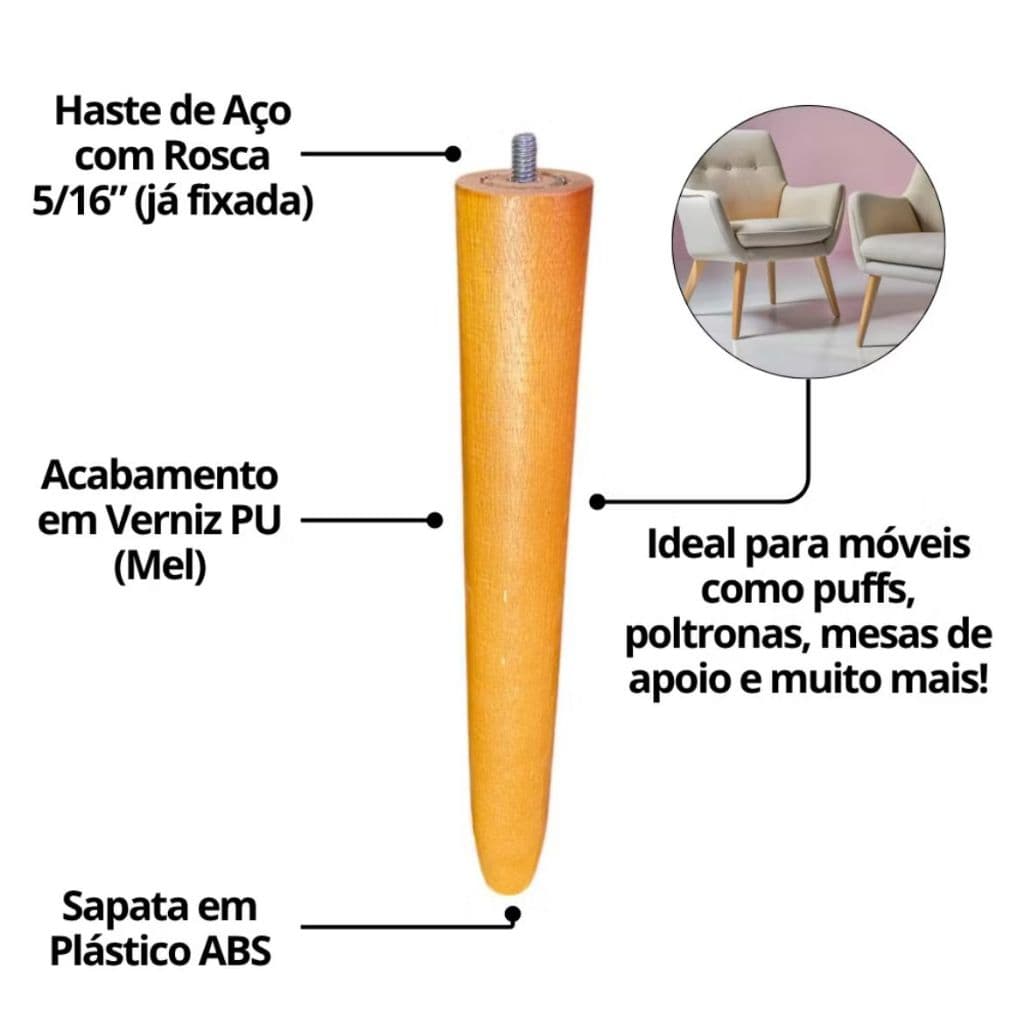 Pe Palito para poltrona cedeira puff