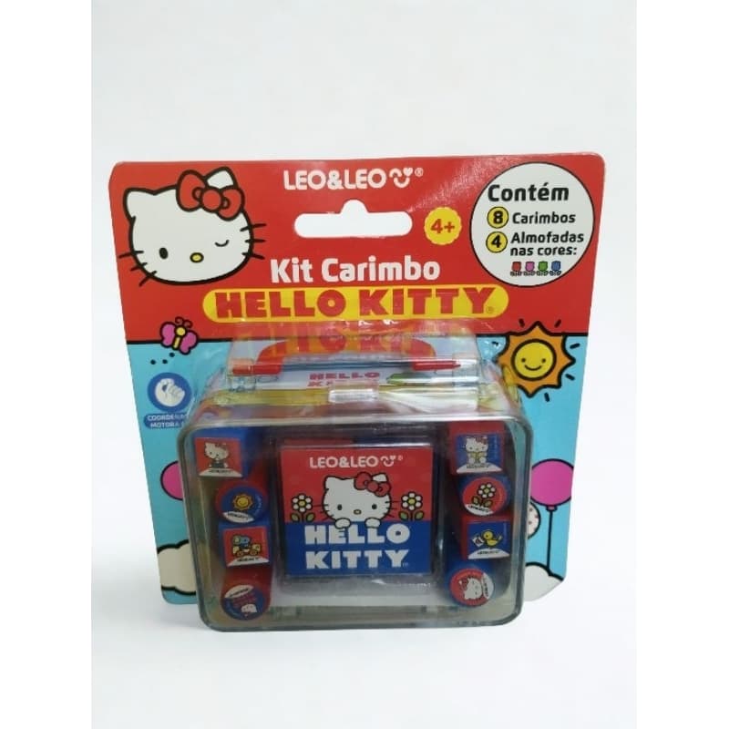 Kit carimbo Hello Kitty - 8 carimbos + 4 almofadas