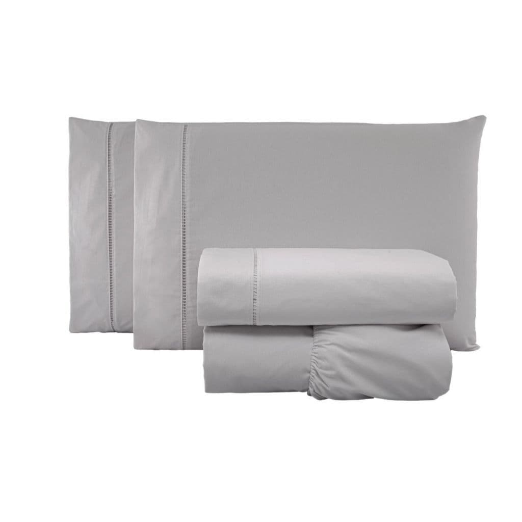 Jogo de Cama 4 Peças Lençol 200 Fios Completo Ponto Palito 100% Algodão Liso Premium