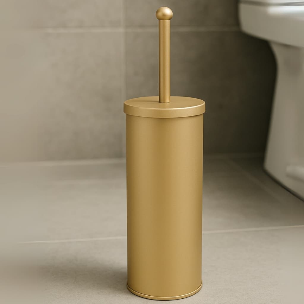 Escova Sanitária Luxo Dourada Inox | Decoração e Funcionalidade no Banheiro Crie Construa