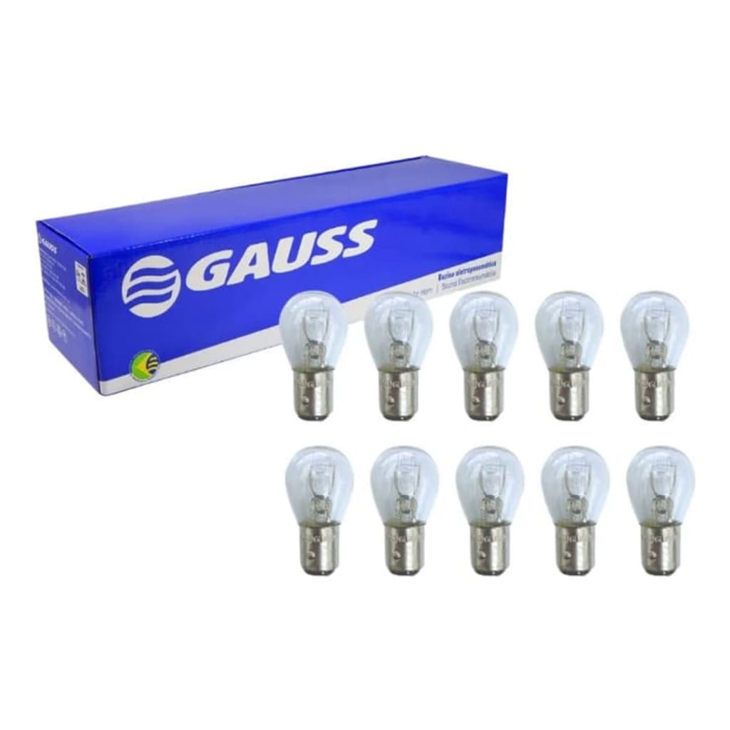 Kit 10 Lâmpadas 21/5w 2 Polos 12V Universal Gauss 1034 - GL1034-12