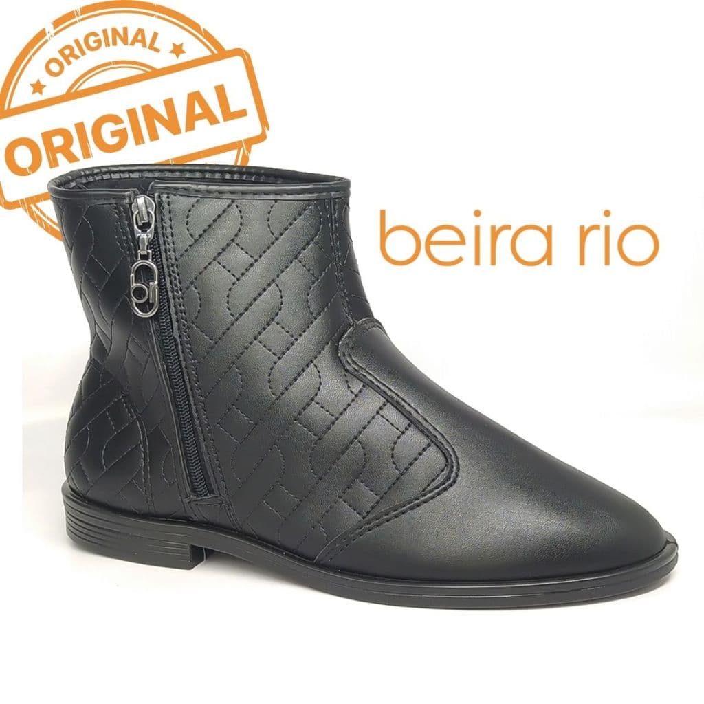 Bota Feminina Cano Curto Beira Rio Confortável Lançamento Ziper 9085104 Original Envio Imediato