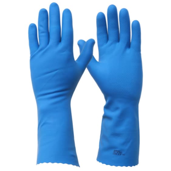 Kit Luva para Limpeza Pesada Azul super resistentes impermeáveis Tamanhos P/M/G