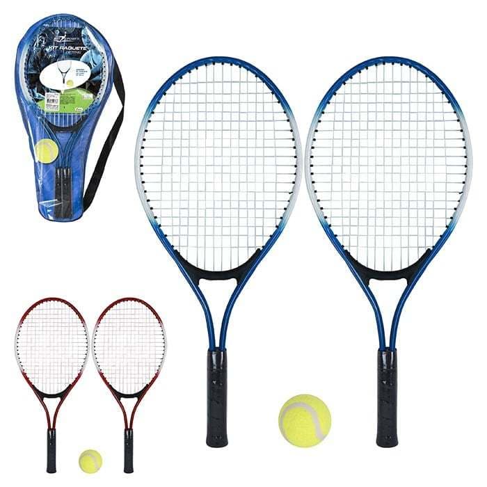 KIT 2 RAQUETES DE TÊNIS + 1 BOLA + 1 BOLSA ORIGINAL ART SPORT JOGOS E TREINOS