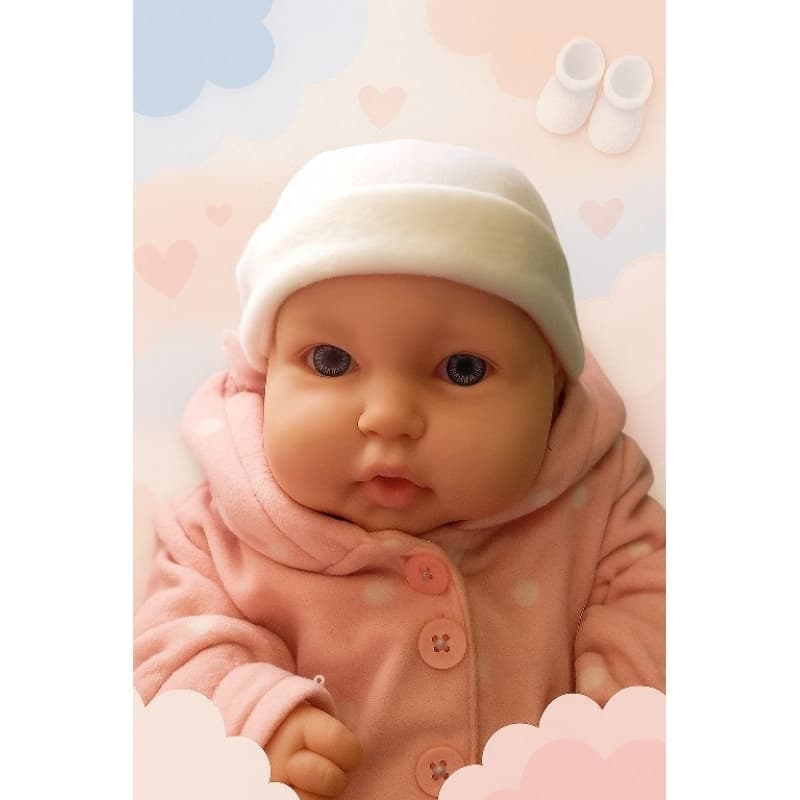 touca para bebe na cor branco, para menino e menina.maternidede