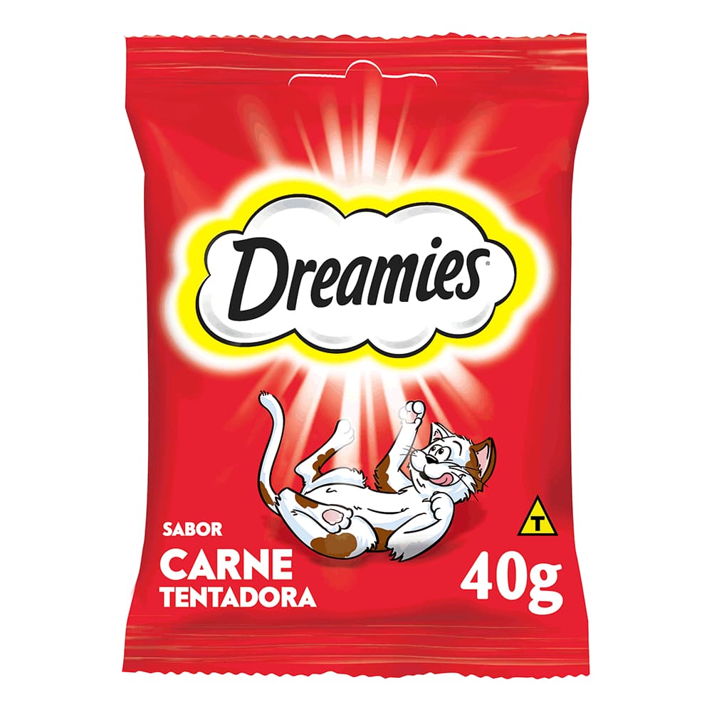 kit 10 Petisco Dreamies  Sabor Carne para Gatos Adultos 40gr.