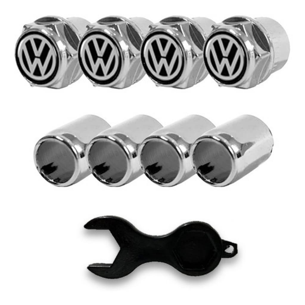Kit Tampa Bico Válvula Antifurto Capa Cromada Chevrolet Volkswagen