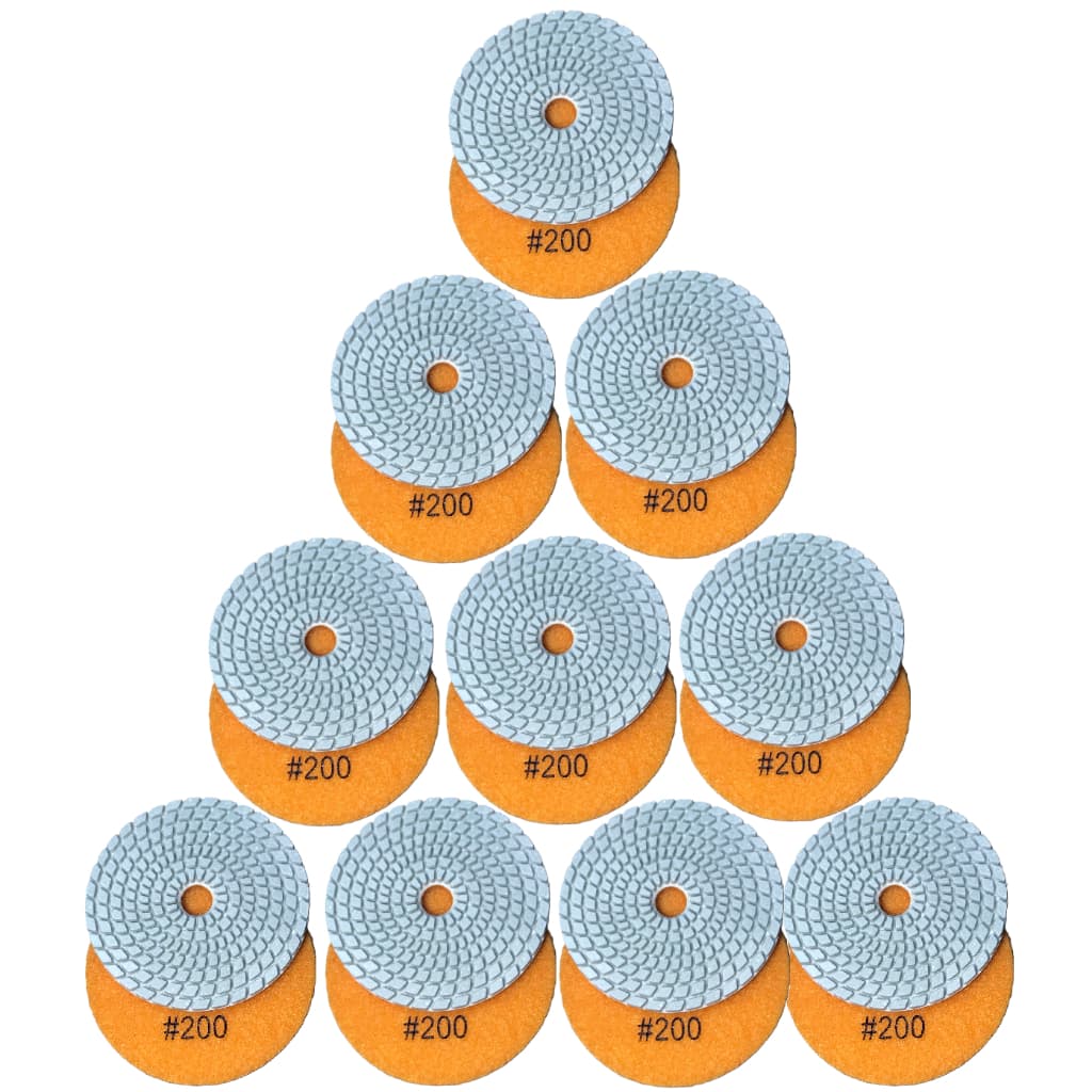 Kit 10 Lixa Diamantada Brilho d Agua Grão 200 para Porcelanato Mármore Granito Concreto Marmoraria