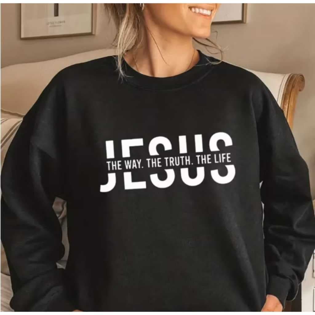 Moletom Careca Jesus The Way Gola Redonda Casaco Feminino Masculino Flanelado Unissex Inverno Frio Algodão