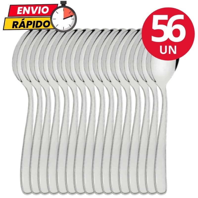Jogo de Talheres 24/30/48/56 Peças Colher de Sopa em Aço Inox Jogo de Talher Colheres de Mesa