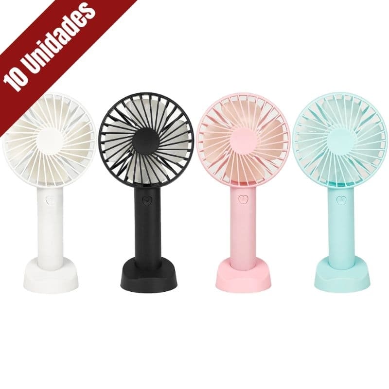 Kit 10 Mini Ventilador Portatil de Mão Secador Usb Atacado