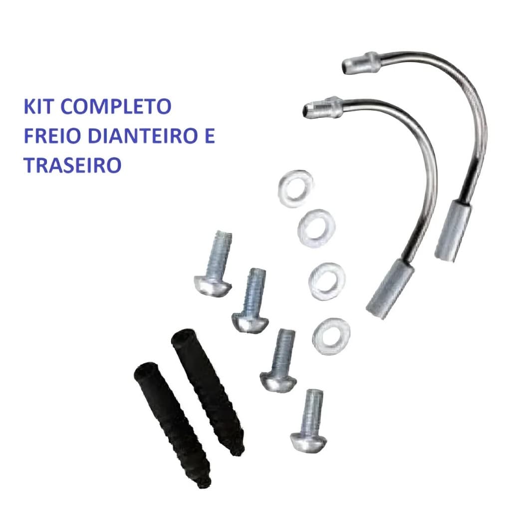 Kit Montagem V-brake Tubo Guia Fixador Com Borracha  Sanfona Acabamento Completo Bike Bicicleta