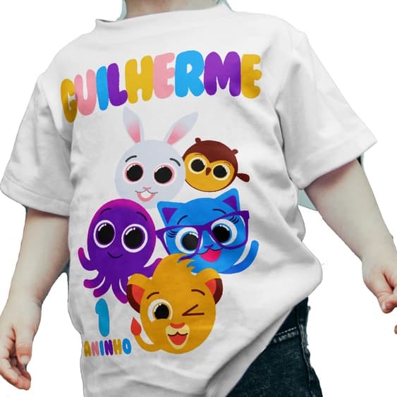 Camiseta Camisa Festa Infantil Bolofofos Aniversário Blusa personalizado