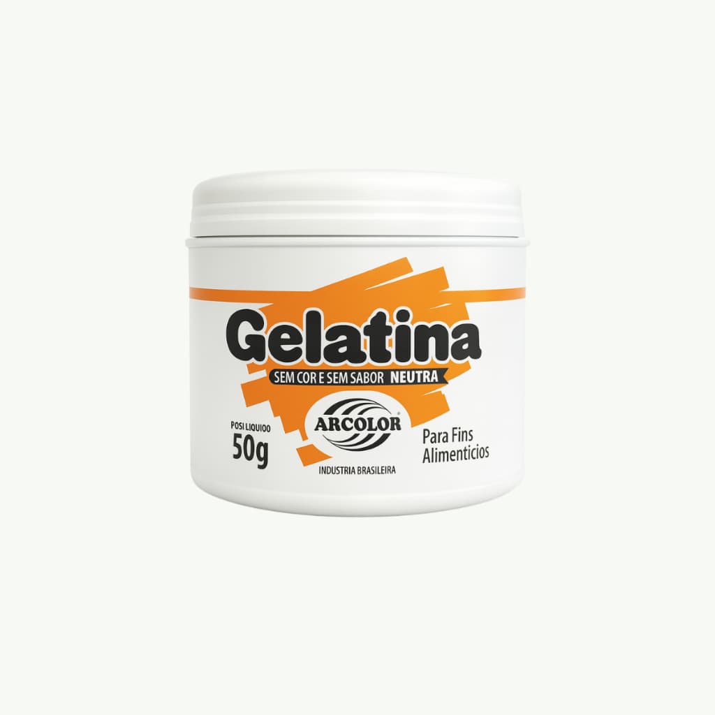 Gelatina Neutra Arcolor 50g - Sem Cor E Sem Sabor