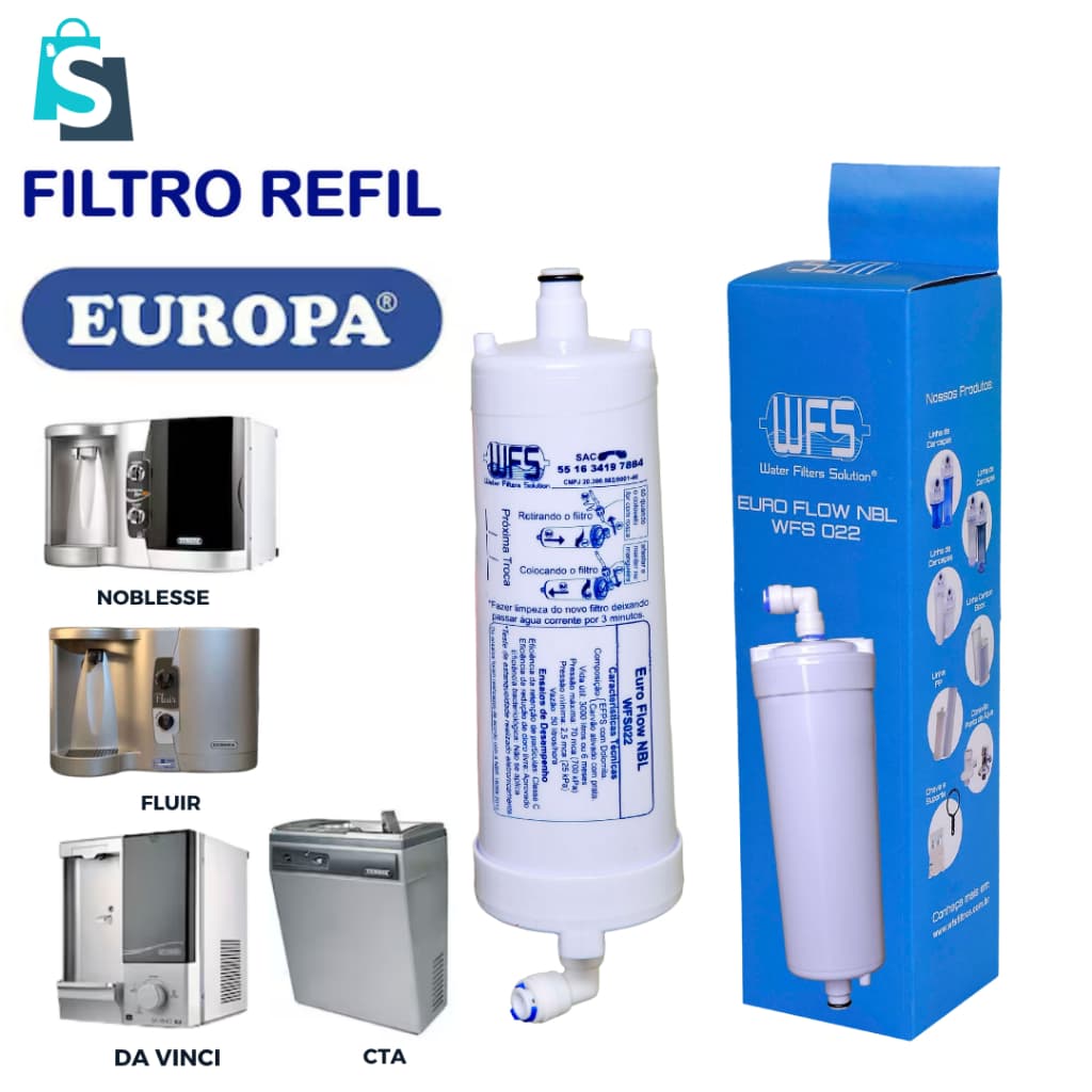 Refil com Dolomita para purificadores EUROPA NOBLESS/FLUIR/CTA/DA VINCI- WFS022 EURO FLOW NBL