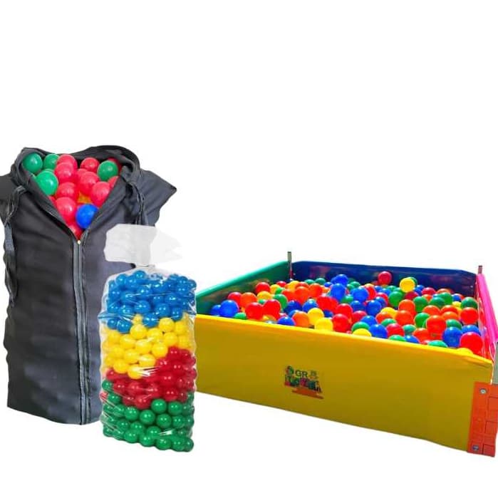 500 Bolinhas Coloridas + Saco Armazendor De Bolinhas + Cercado 1x1  - Kit Diversão