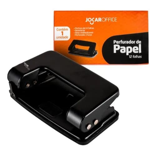 Furador Perfurador 2 Furos Papel Eva 12 Folhas Jocar Office