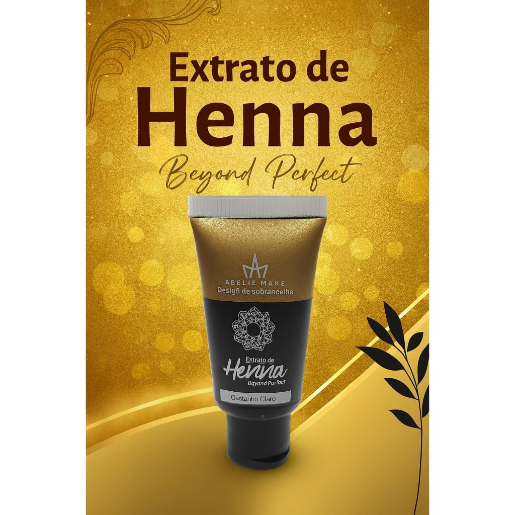 Extrato de Henna Pronto para Uso Desing Sobrancelha Henna Castanho Claro 15g Pigmento Dura Até 24h Na Pele
