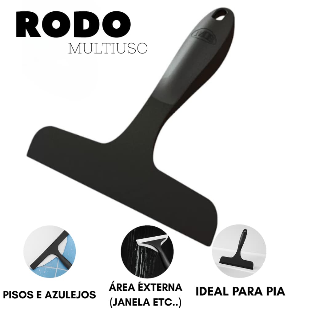 Rodinho de Pia Multiuso Preto Para Cozinha Bancada Limpeza Prática