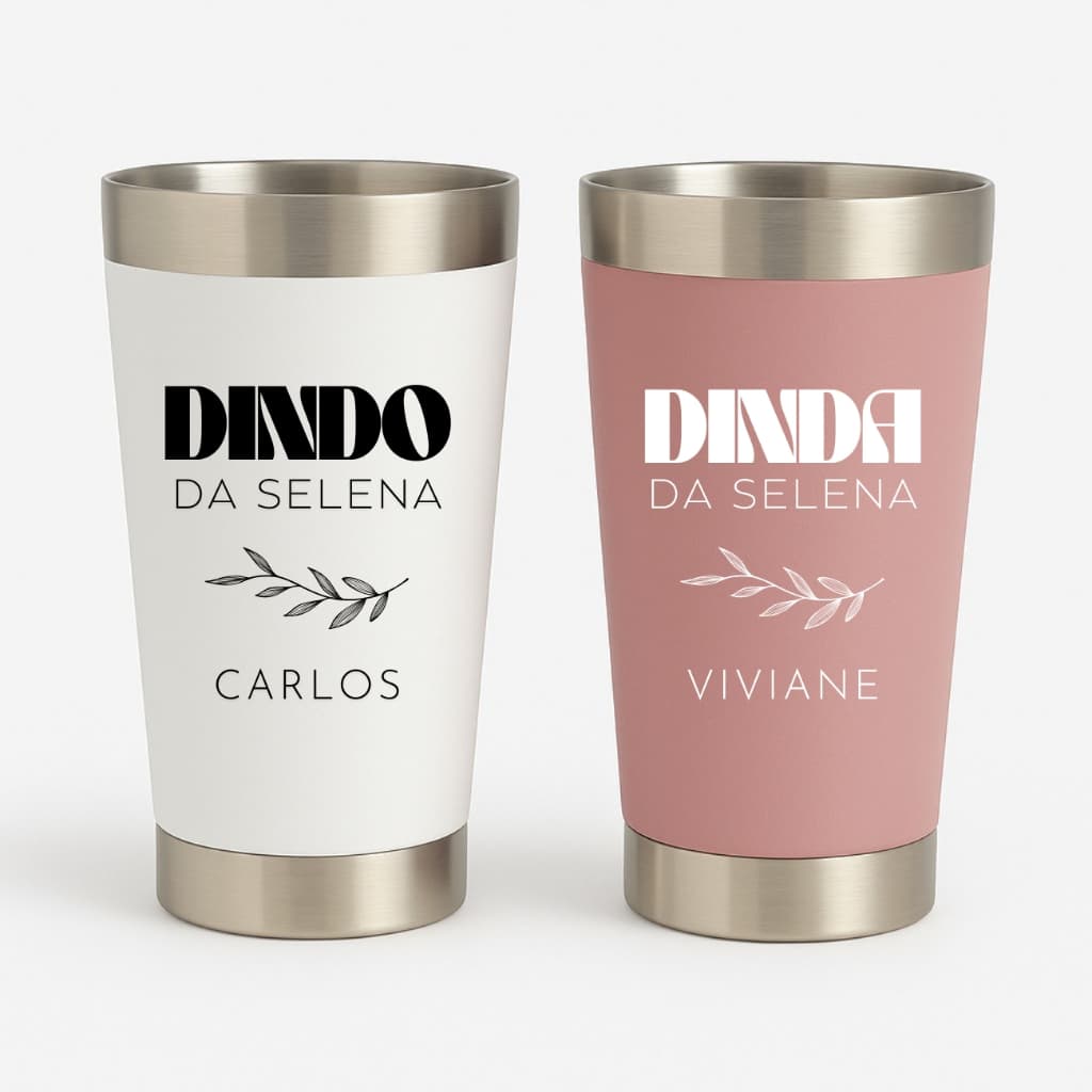 Kit 2 Copos Térmicos Madrinhas e Padrinhos Bebe Dindos Com Nome Personalizado
