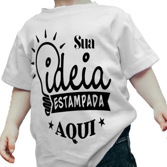 Camisa Camiseta Personalizada Sua Arte Tema Frase Foto Desenho Unissex Blusa Infantil