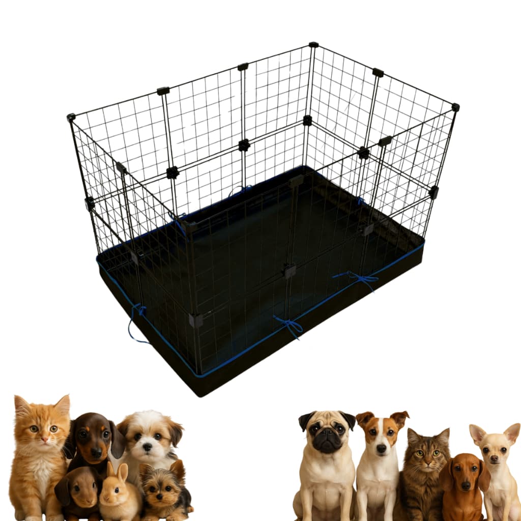 Cercadinho 30x30 com Grade Reforçada nas Cores Preto e Branco para Pet – Sem Tampa