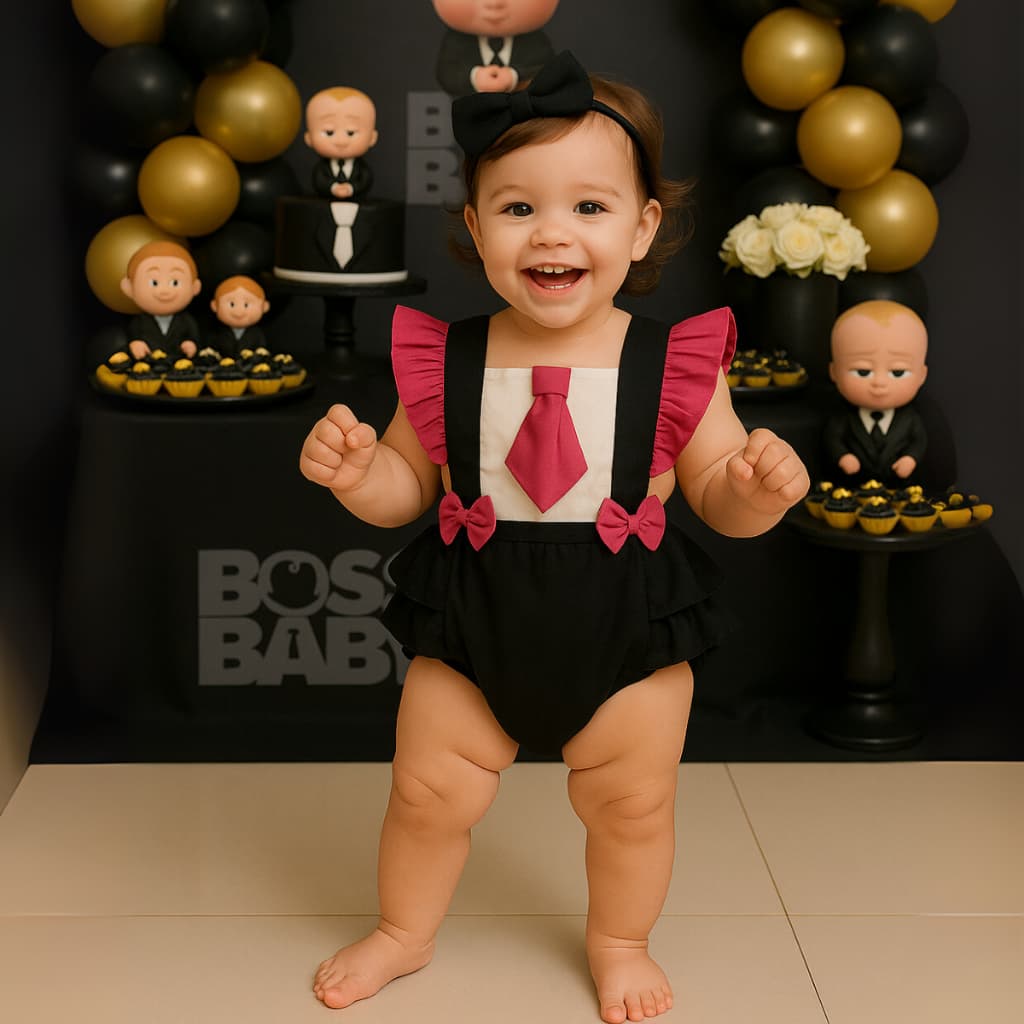 Poderosa Chefinha com Laço Jardineira Fotos Festa Acabamento Perfeito