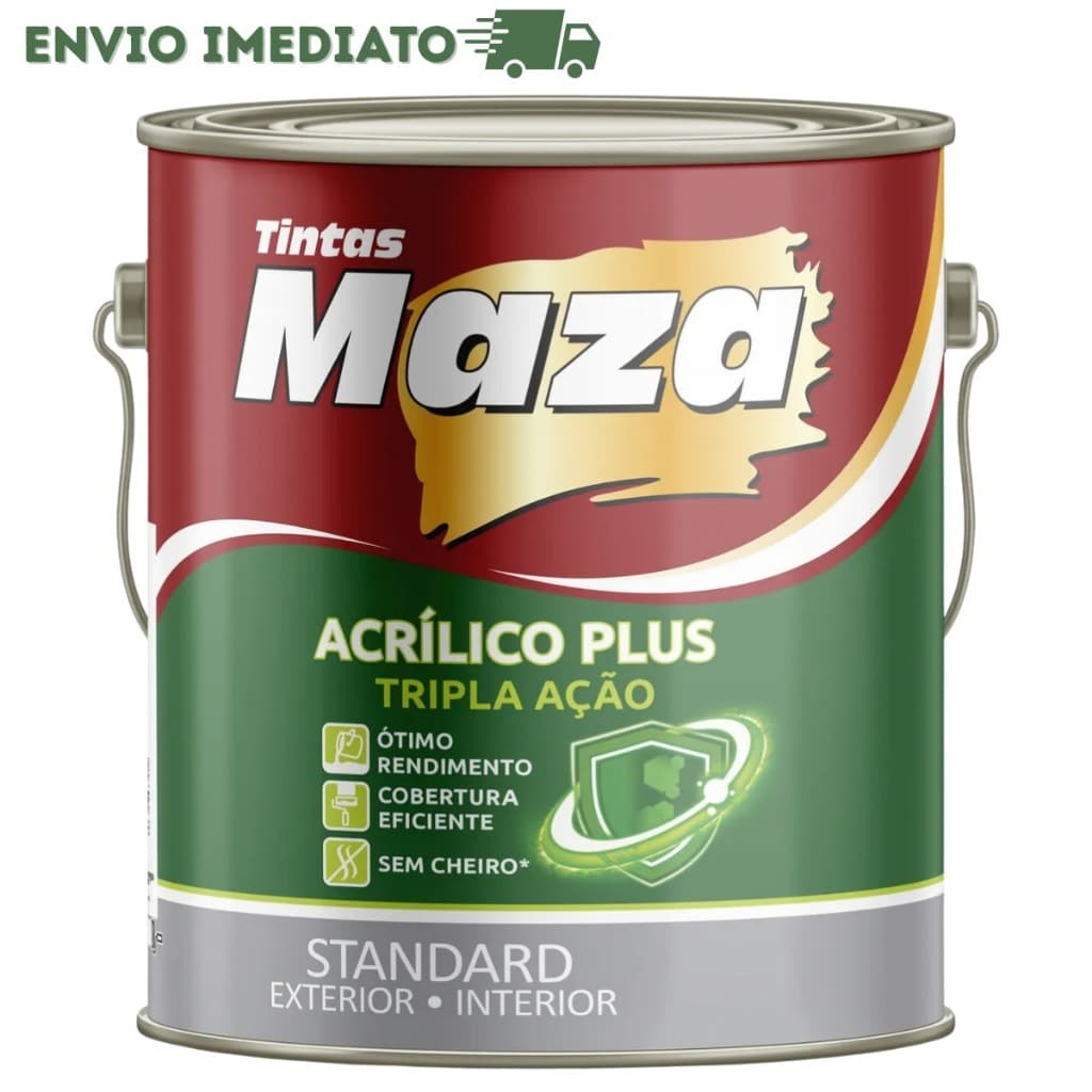 Tinta Acrílica Premium Maza Plus Fosca/Semibrilho 3,6L – Antimofo e Resistente à Chuva