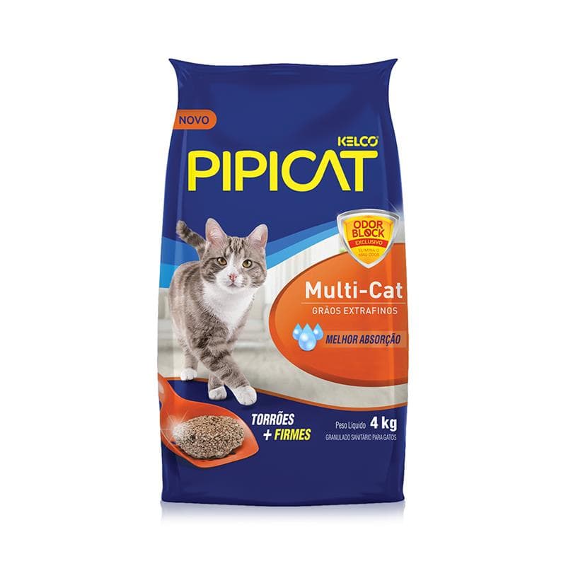 Areia Pipicat Multi-Cat para Gatos 4 kg