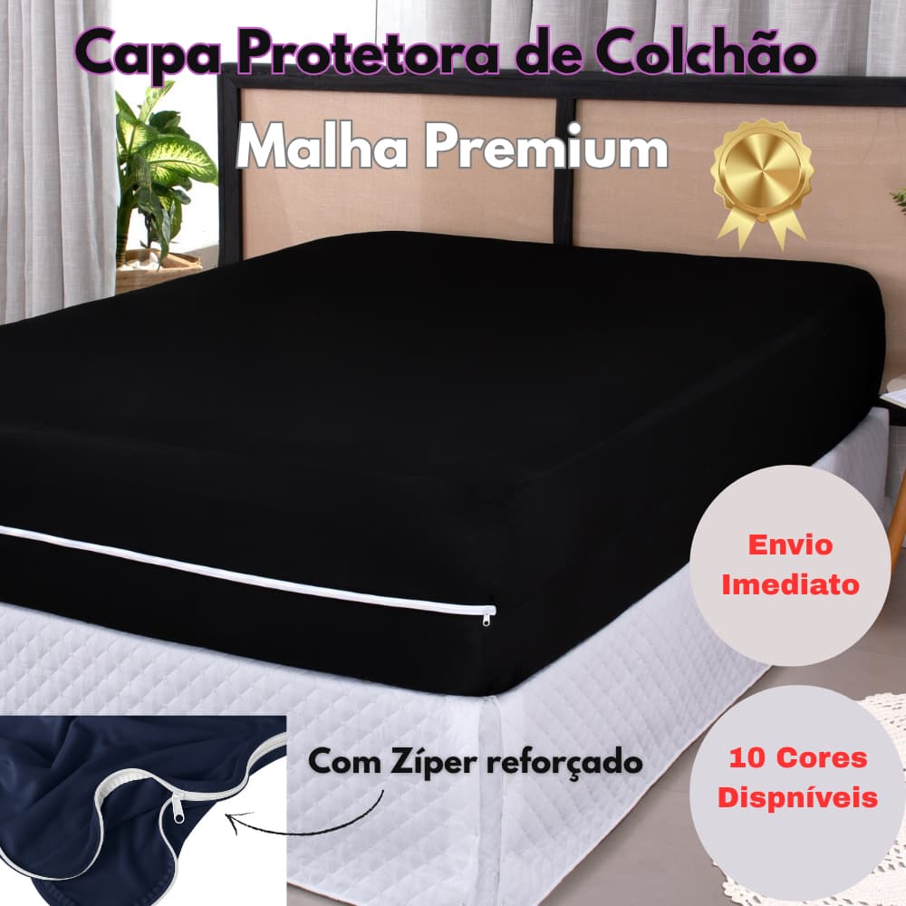 Capa Protetor para colchão em Malha Gel CASAL Padrão com altura 30cm - Com Zíper