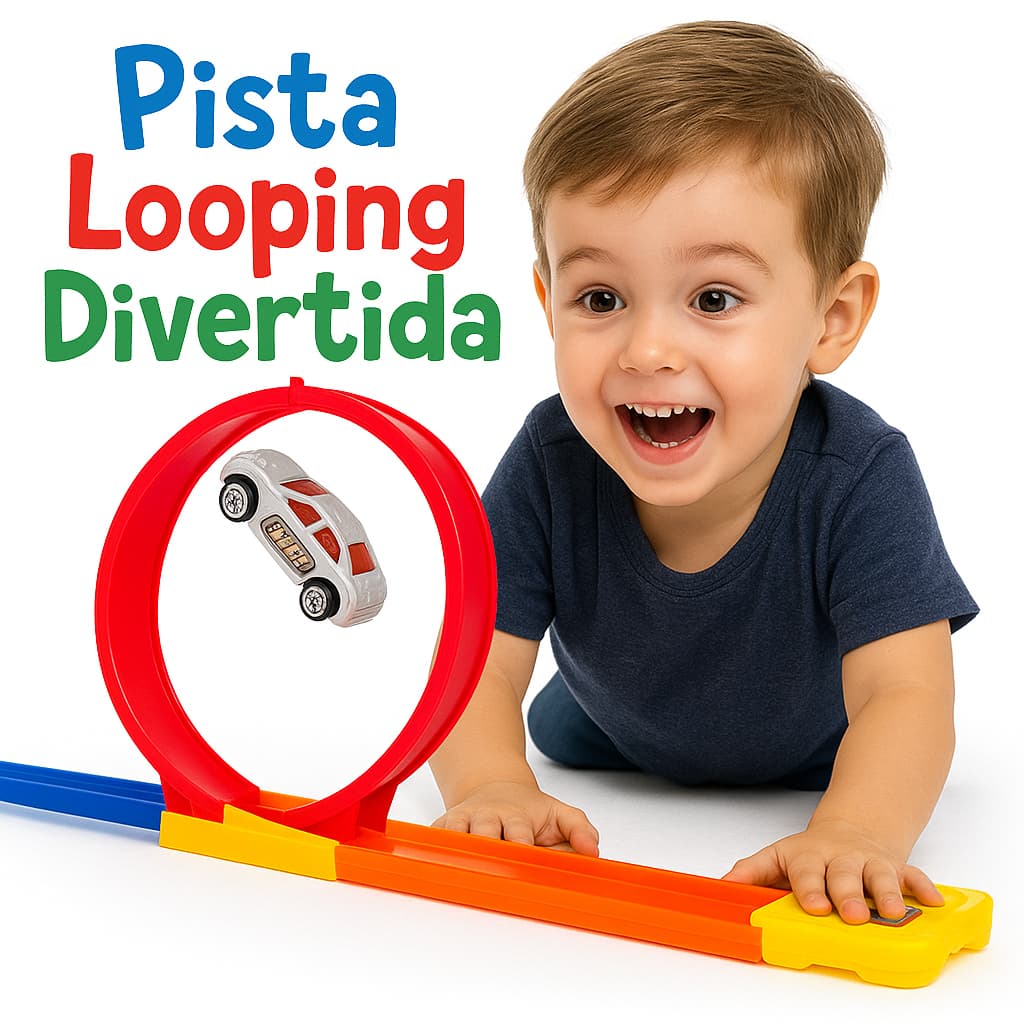 Pista de Corrida com Carrinho e lançador Loop Brinquedo de Menino Hot wheels Divertidas