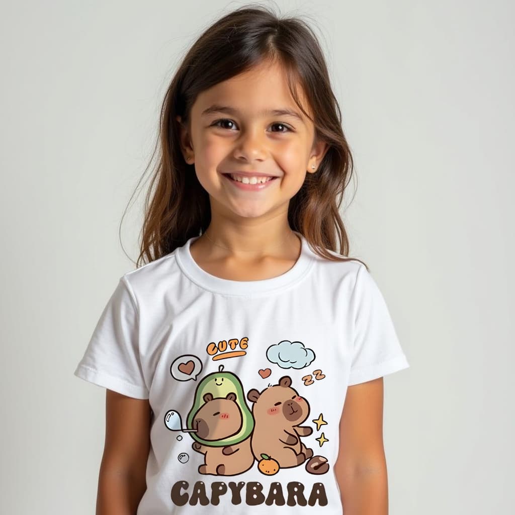 Capivara camiseta infantil COM NOME menina Vários modelos Customizado