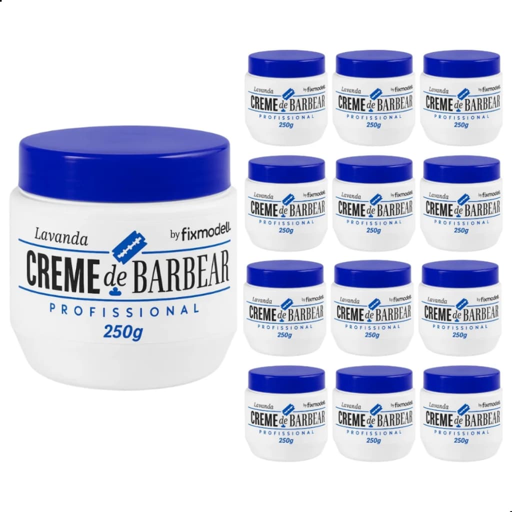 Creme de Barbear Fixmodell 250g Lavanda Kits 3/6/12  Unidades Conforto e Hidratação