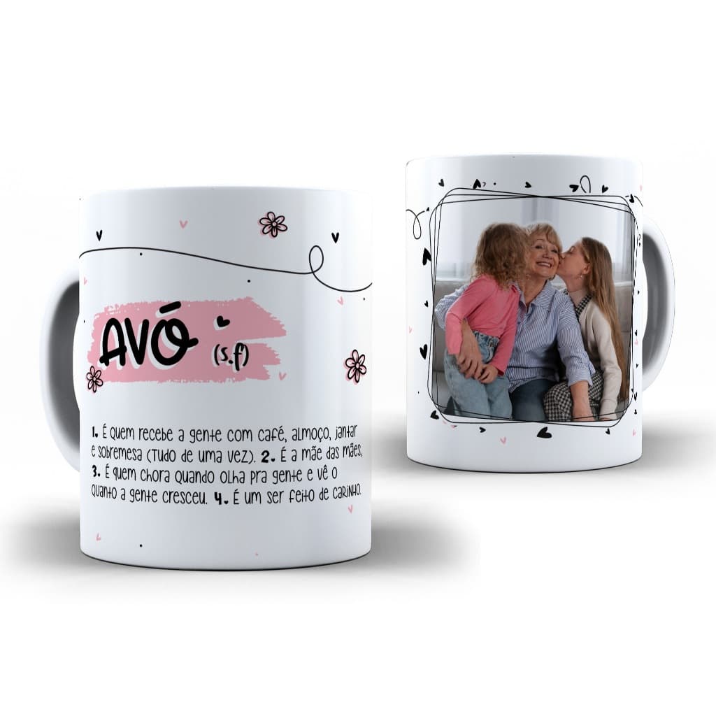 Canecas Vovo Avos Com foto Presente dia dos avós Surpresa Convite Definição Kit 2 canecas 1 caneca avós avô personalizad