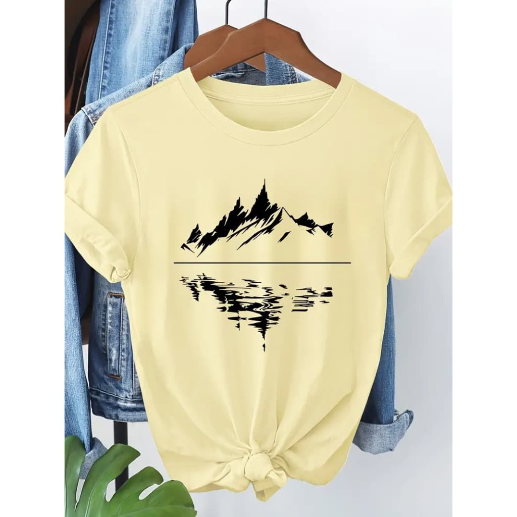 Camiseta Algodão Adulto, Infantil Plus Size Motanha Reflexo Streetwear Moda Premium
