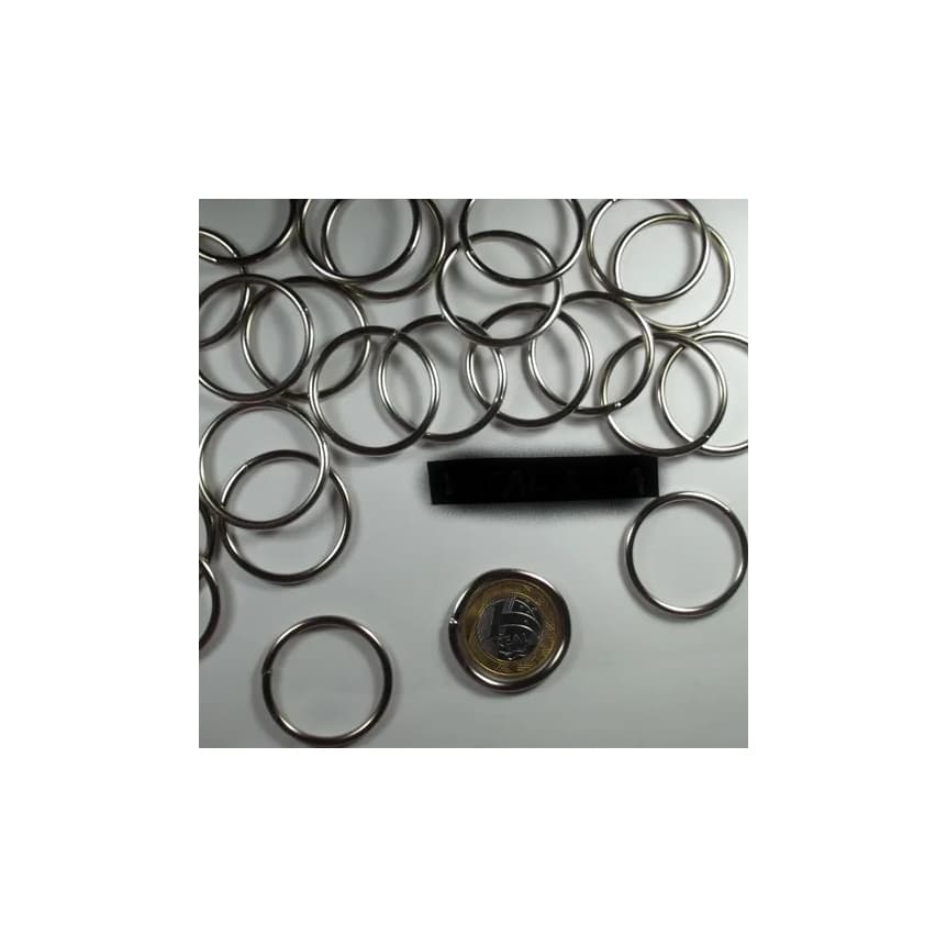 Kit Com 20 Argolas aco Niquelado 29mm P/ Varal Individual