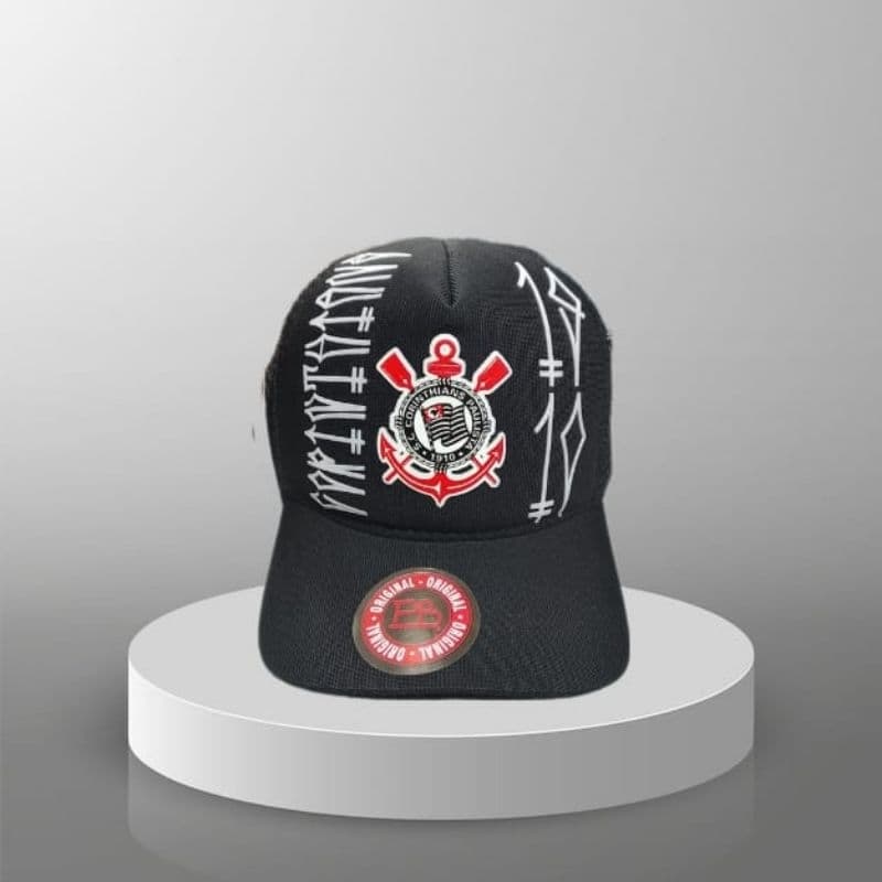 BONÉ DO CORINTHIANS ESTAMPA EMBORRACHADA COM TELINHA Y MALHA USO ADULTO