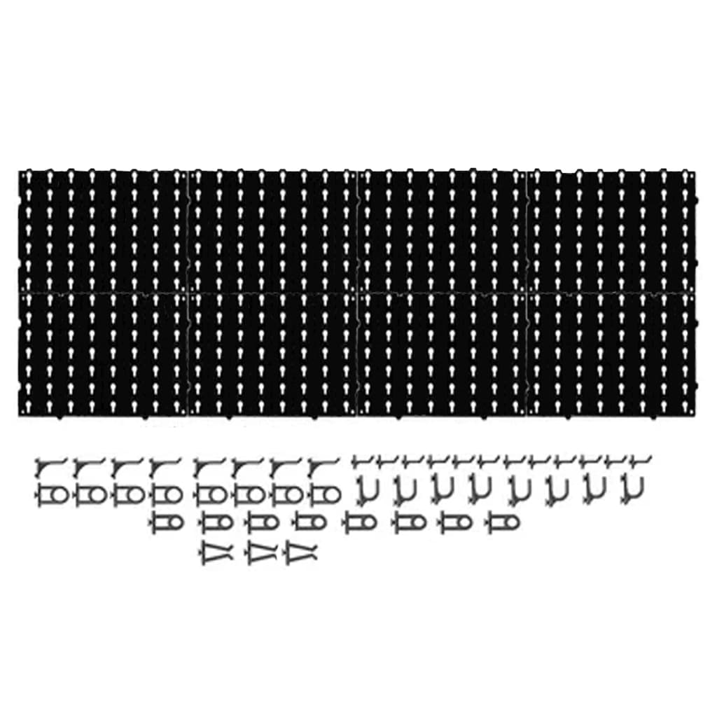Kit Painel De Ferramentas Organizador 8 Placas De Plástico + 48 Ganchos