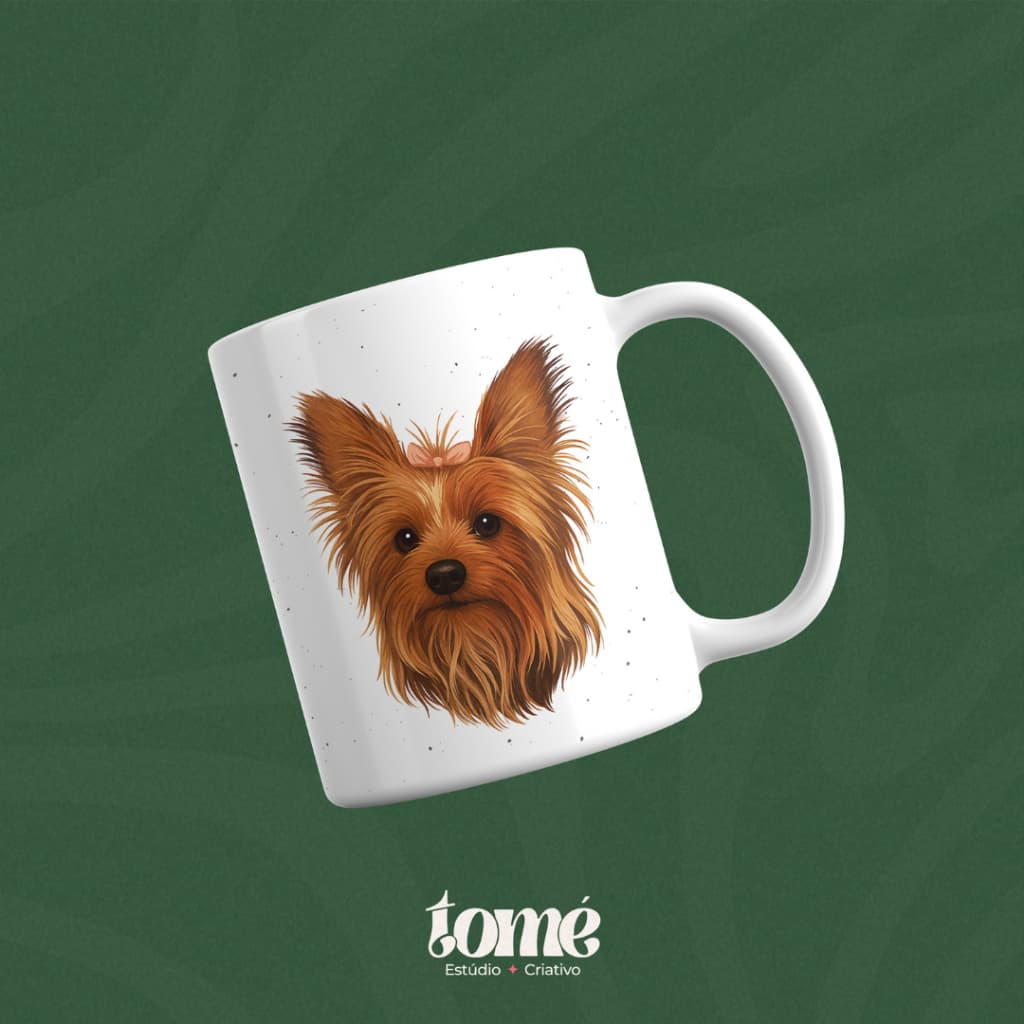 Caneca Pet Personalizada – Ilustração digital + Nome ou Frase