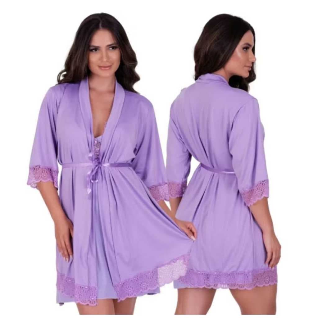 ROBE LUXO RENDA HOBBY FEMININO ROUPÃO SAIDA MATERNIDADE PIJAMA FEMININO SENSUAL LEMBRANÇA DE CASAMENTO