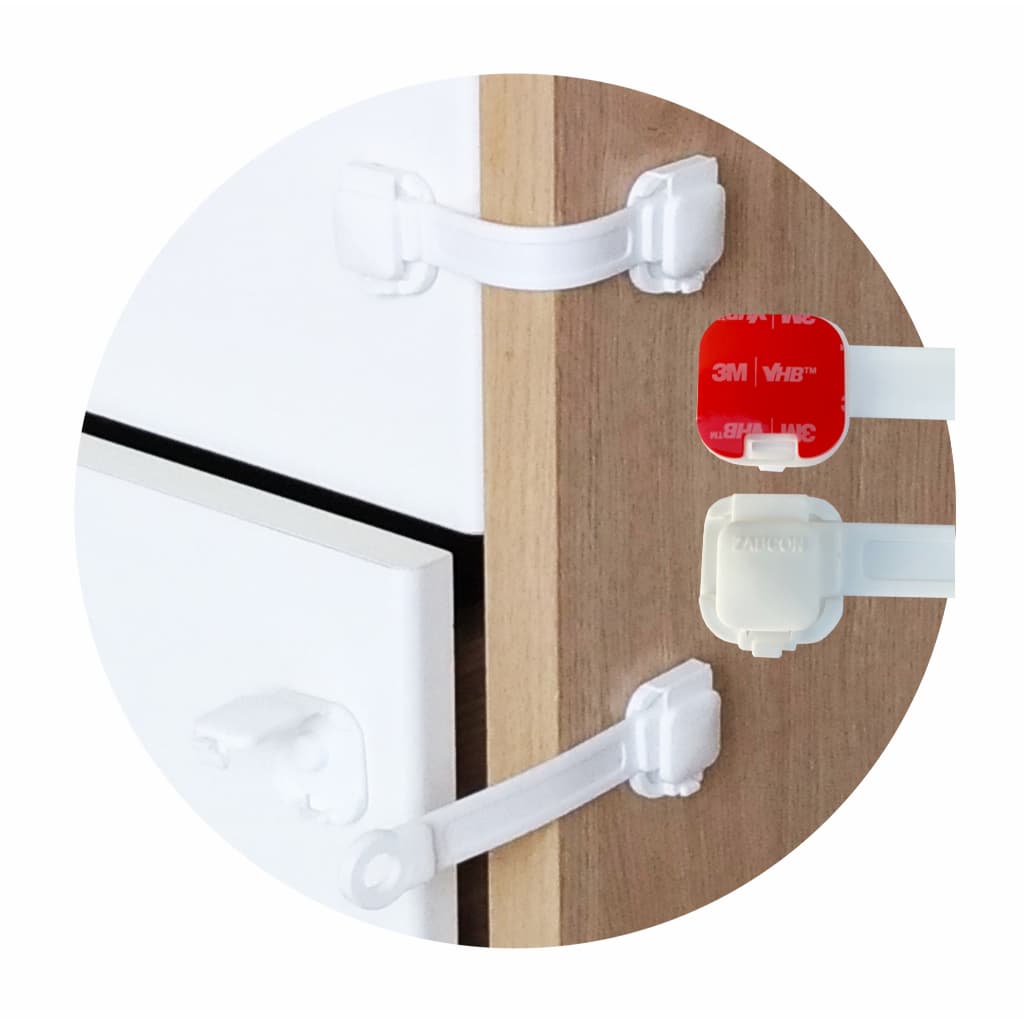 Kit 6 Trava Gaveta Armário Geladeira Porta Vaso Sanitário Segurança Protetor Infantil Bebe BRANCO