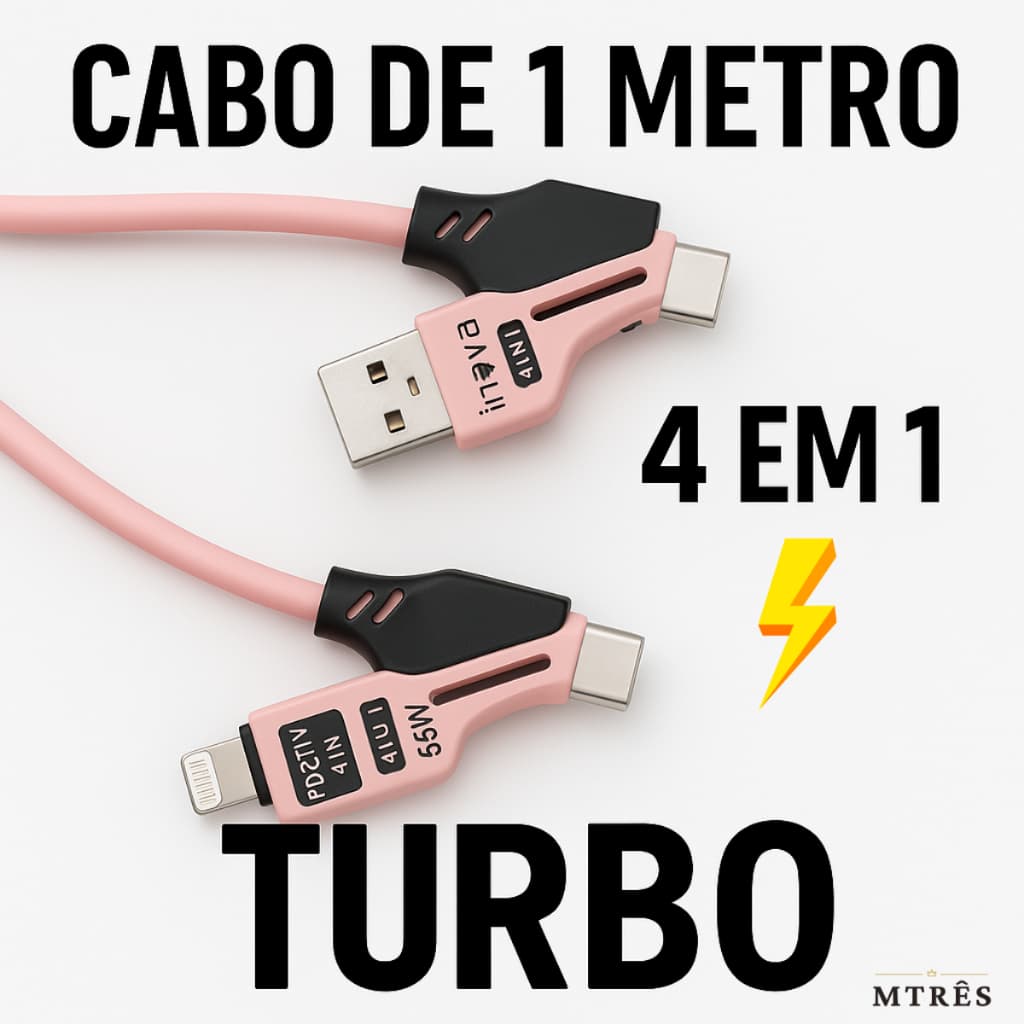 Cabo Turbo Tipo-C 1 Metro Carregamento Rápido Envio Aleatório