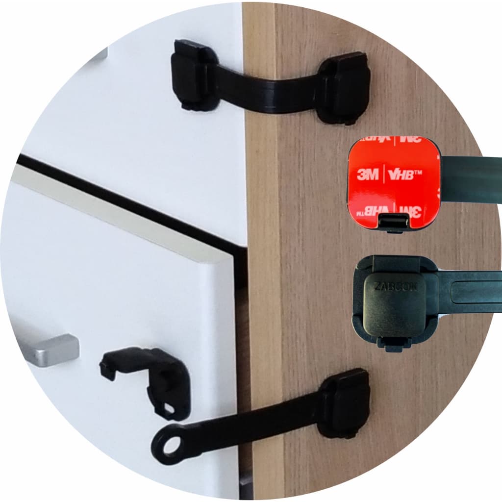 Kit 6 Trava Gaveta Armário Geladeira Porta Vaso Sanitário Segurança Protetor Infantil Bebe PRETO
