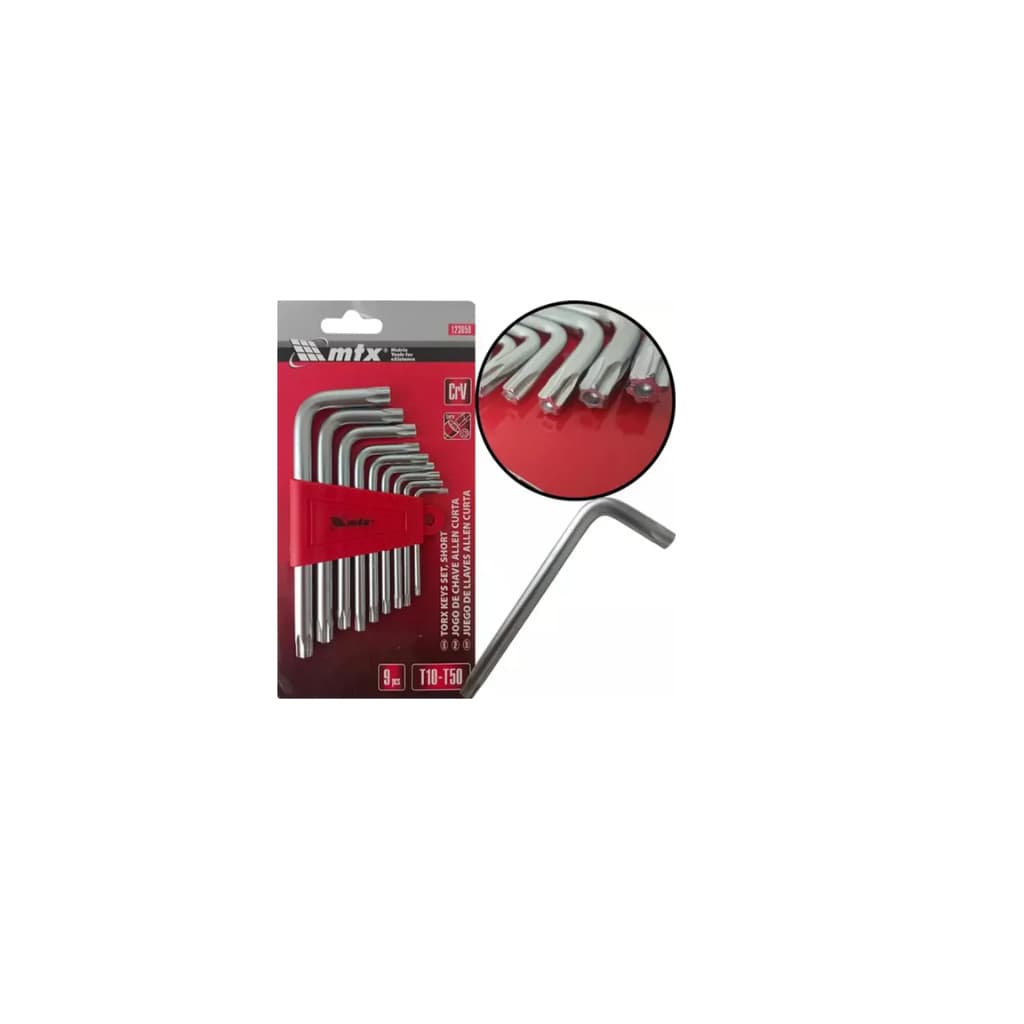 Jogo de chave Torx L curta T10-T50 9 peças