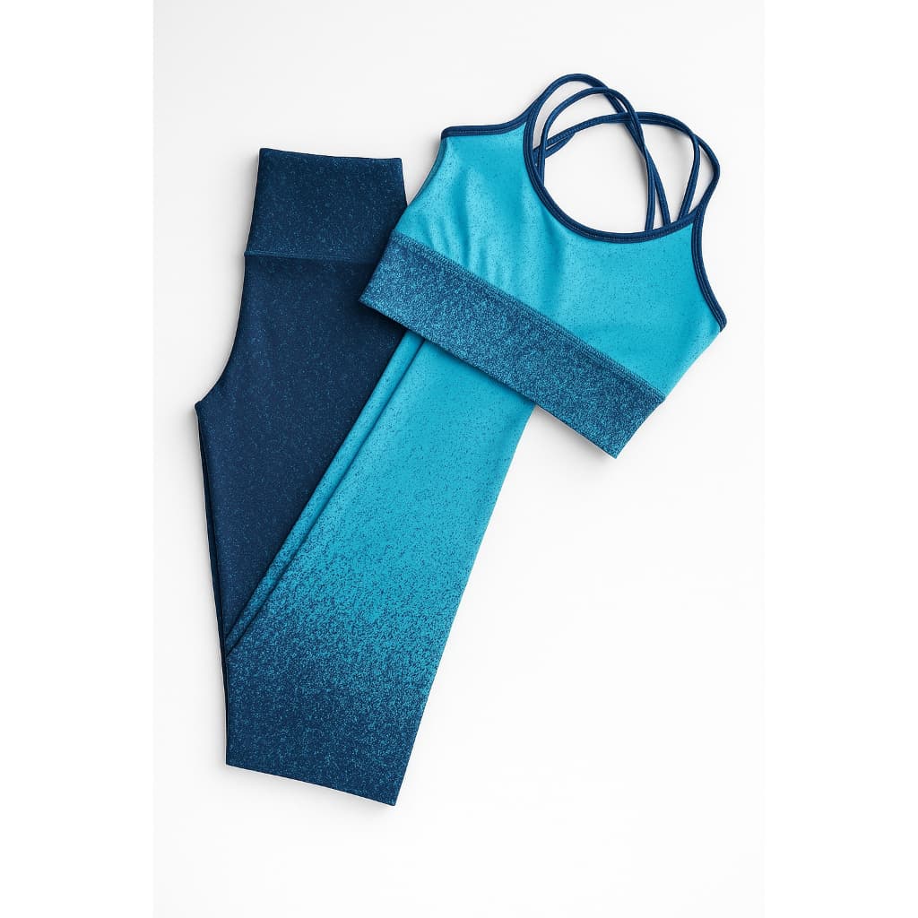 Conjunto Degradê Academia Fitness Legging Cintura Alta e Bojo Conjunto Feminino degrade